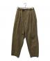 KAZUYUKI KUMAGAI ATTACHMENT（カズユキクマガイ アタッチメント）の古着「100/2ベルト付きワイドテーパードパンツ」｜グリーン