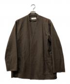 MARKAマーカ）の古着「LAPELLESS SHIRT JACKET」｜ブラウン