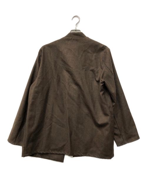 MARKA（マーカ）MARKA (マーカ) LAPELLESS SHIRT JACKET ブラウン サイズ:1の古着・服飾アイテム