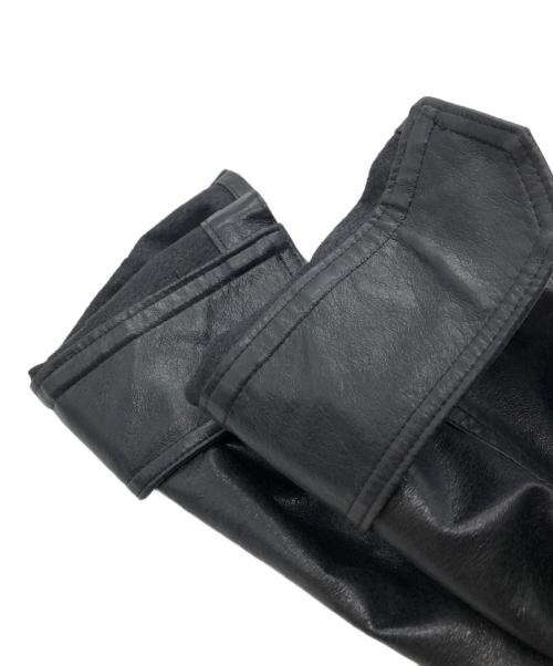 JOHN LAWRENCE SULLIVAN（ジョン ローレンス サリバン）JOHN LAWRENCE SULLIVAN (ジョン ローレンス サリバン) VEGAN LEATHER MILITARY SHIRT ブラック サイズ:48の古着・服飾アイテム