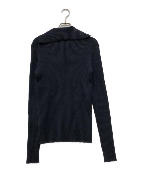 AURALEE（オーラリー）AURALEE (オーラリー) WOOL POLYESTER WIDE RIB KNIT L/S POLO ネイビー サイズ:1の古着・服飾アイテム