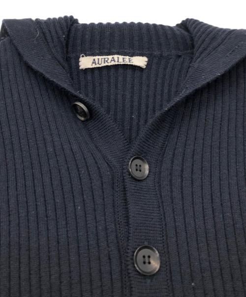 AURALEE（オーラリー）AURALEE (オーラリー) WOOL POLYESTER WIDE RIB KNIT L/S POLO ネイビー サイズ:1の古着・服飾アイテム