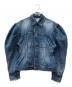 holiday（ホリデー）の古着「DAMAGE DENIM PUFF SLEEVE PIN TUCK JACKET」｜インディゴ