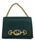 GUCCIグッチ）の古着「ズゥミ ミニチェーンウォレット」｜グリーン