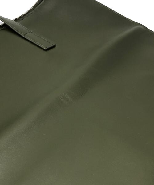 JIL SANDER（ジルサンダー）JIL SANDER (ジルサンダー) ビッグサイズレザートートバッグ カーキ サイズ:下記参照の古着・服飾アイテム