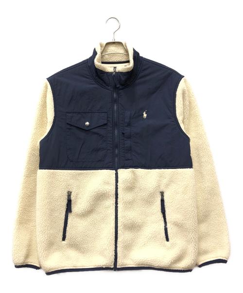 POLO RALPH LAUREN（ポロ・ラルフローレン）POLO RALPH LAUREN (ポロ・ラルフローレン) ジップアップボアジャケット アイボリー サイズ:Lの古着・服飾アイテム