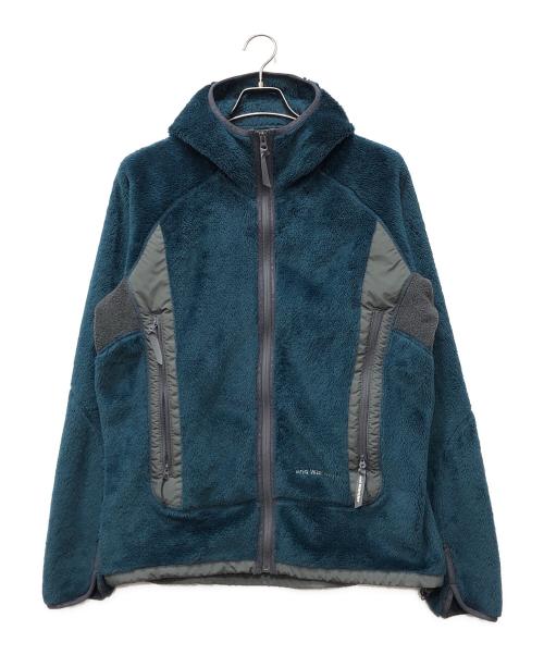 and wander（アンドワンダー）and wander (アンドワンダー) high loft fleece hoodie ブルー サイズ:4の古着・服飾アイテム