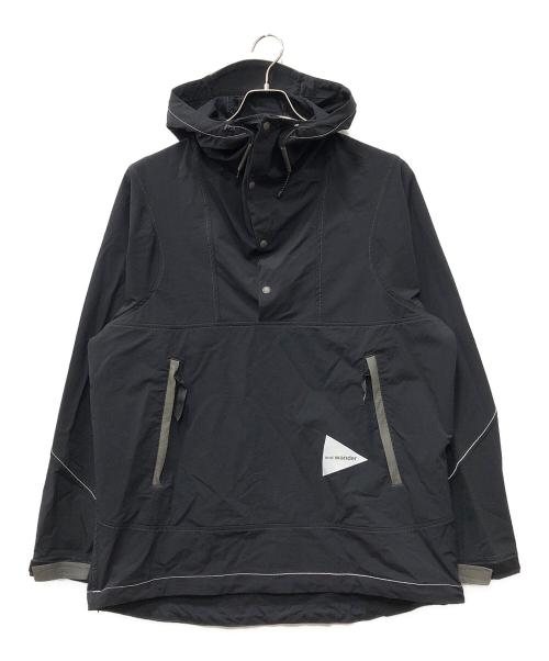and wander（アンドワンダー）and wander (アンドワンダー) nylon double cloth hoodie ブラック サイズ:4の古着・服飾アイテム