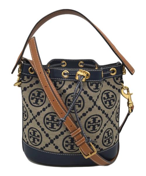 TORY BURCH（トリーバーチ）TORY BURCH (トリーバーチ) 巾着ショルダーバッグ ネイビー サイズ:下記参照の古着・服飾アイテム