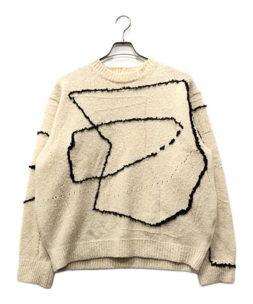 YOKE（ヨーク）YOKE (ヨーク) CONTINUOUS LINE EMBROIDERY SWEATER アイボリー サイズ:1の古着・服飾アイテム