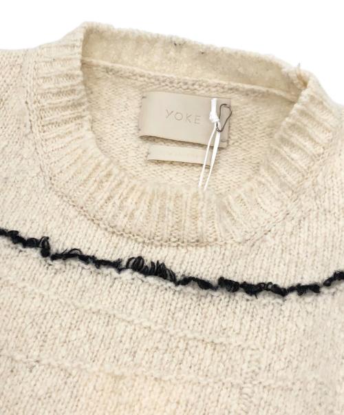 YOKE（ヨーク）YOKE (ヨーク) CONTINUOUS LINE EMBROIDERY SWEATER アイボリー サイズ:1の古着・服飾アイテム