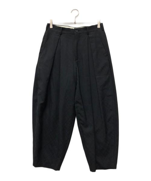 COMME des GARCONS HOMME PLUS（コムデギャルソンオムプリュス）COMME des GARCONS HOMME PLUS (コムデギャルソンオムプリュス) 幾何学柄ウールパンツ ブラック サイズ:XSの古着・服飾アイテム