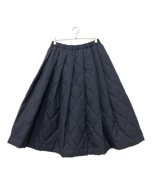 BLACK COMME des GARCONS（ブラックコムデギャルソン）BLACK COMME des GARCONS (ブラックコムデギャルソン) キルティングチェックスカート ネイビー サイズ:Sの古着・服飾アイテム