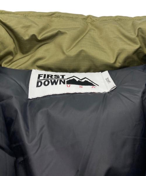 FIRST DOWN（ファーストダウン）FIRST DOWN (ファーストダウン) MULTI POCKET DOWN JKT グリーン サイズ:Lの古着・服飾アイテム