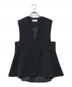 HLMエイチエルエム）の古着「カーヴィーネックジレ ベスト」｜ブラック