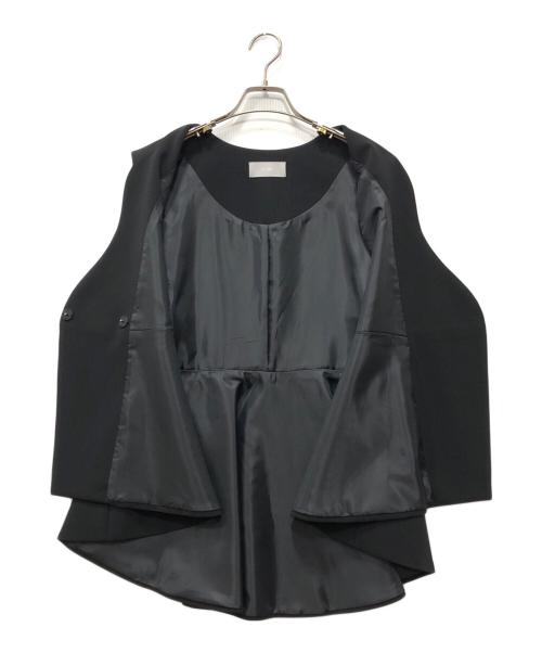 HLM（エイチエルエム）hLM (エイチエルエム) カーヴィーネックジレ ベスト ブラック サイズ:38の古着・服飾アイテム
