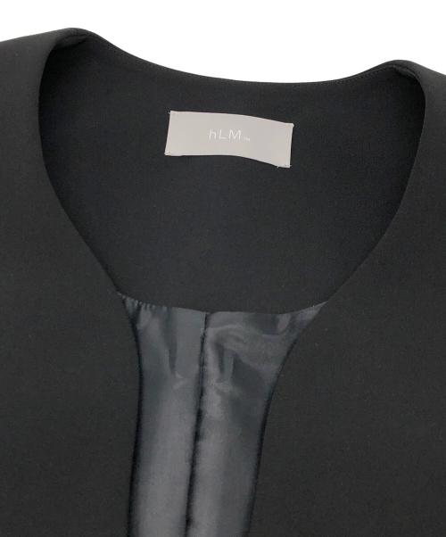 HLM（エイチエルエム）hLM (エイチエルエム) カーヴィーネックジレ ベスト ブラック サイズ:38の古着・服飾アイテム