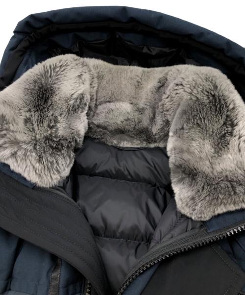 PEUTEREY（ピューテリー）PEUTEREY (ピューテリー) ラビットファーダウンジャケット ネイビー サイズ:Sの古着・服飾アイテム