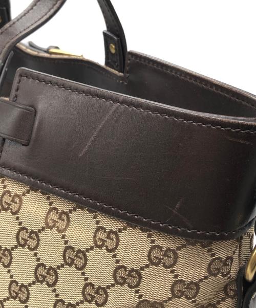 GUCCI（グッチ）GUCCI (グッチ) GGキャンパス トートバッグ ブラウン サイズ:下記参照の古着・服飾アイテム