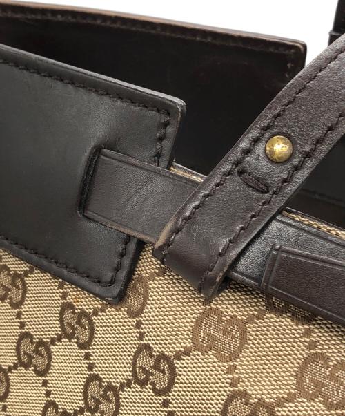 GUCCI（グッチ）GUCCI (グッチ) GGキャンパス トートバッグ ブラウン サイズ:下記参照の古着・服飾アイテム