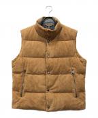 BOSSボス）の古着「T-Mest スウェードレザーダウンベスト」｜ブラウン