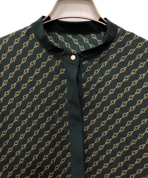 23区（ニジュウサンク）23区 (ニジュウサンク) 【洗える】Ratti チェーンモチーフ ワンピース グリーン サイズ:40の古着・服飾アイテム