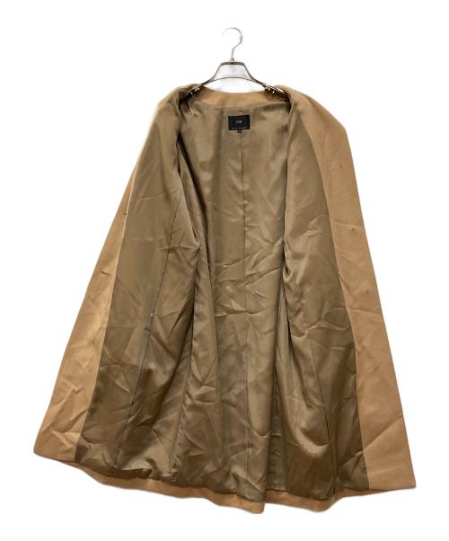 23区（ニジュウサンク）23区 (ニジュウサンク) ウールカシミヤビーバー ノーカラー コート ベージュ サイズ:40の古着・服飾アイテム