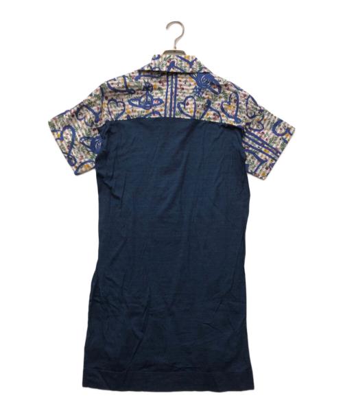 Vivienne Westwood RED LABEL（ヴィヴィアンウエストウッドレッドレーベル）Vivienne Westwood RED LABEL (ヴィヴィアンウエストウッドレッドレーベル) 半袖シャツワンピース ネイビー サイズ:2の古着・服飾アイテム