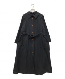 magali（マガリ）の古着「リネン混ロングコート」｜ブラック