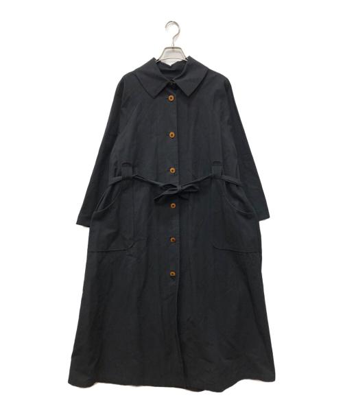 magali（マガリ）MAGALI (マガリ) リネン混ロングコート ブラック サイズ:下記参照の古着・服飾アイテム