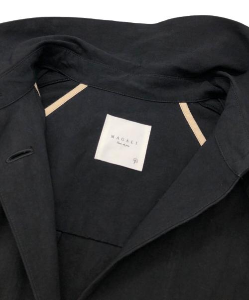 magali（マガリ）MAGALI (マガリ) リネン混ロングコート ブラック サイズ:下記参照の古着・服飾アイテム