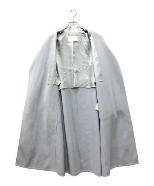 BALLSEY（ボールジィ）BALLSEY (ボールジィ) プレミアムウールリバー ノーカラーコート スカイブルー サイズ:36の古着・服飾アイテム