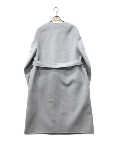 BALLSEY（ボールジィ）BALLSEY (ボールジィ) プレミアムウールリバー ノーカラーコート スカイブルー サイズ:36の古着・服飾アイテム