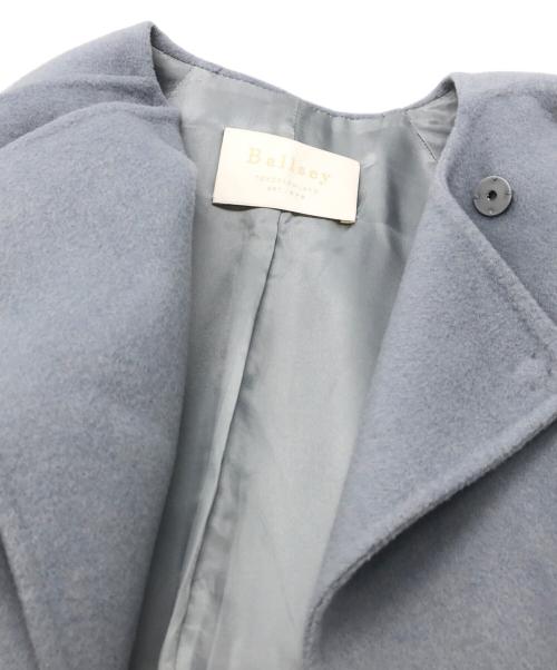BALLSEY（ボールジィ）BALLSEY (ボールジィ) プレミアムウールリバー ノーカラーコート スカイブルー サイズ:36の古着・服飾アイテム