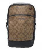 COACHコーチ）の古着「シグネチャーキャンバス ボディバッグ」｜ブラウン