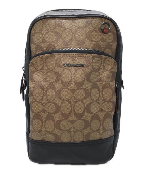 COACH（コーチ）COACH (コーチ) シグネチャーキャンバス ボディバッグ ブラウン サイズ:下記参照の古着・服飾アイテム