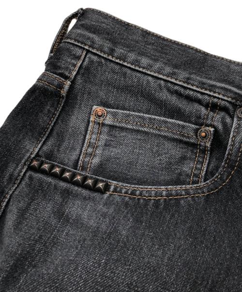 Hysteric Glamour（ヒステリックグラマー）Hysteric Glamour (ヒステリックグラマー) スタッズワイドデニムパンツ グレー サイズ:30の古着・服飾アイテム