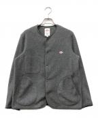 DANTONダントン）の古着「ノーカラーフリースジャケット」｜グレー