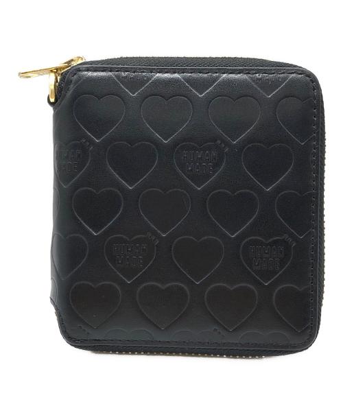 HUMAN MADE（ヒューマンメイド）HUMAN MADE (ヒューマンメイド) Leather Zip Wallet ブラックの古着・服飾アイテム