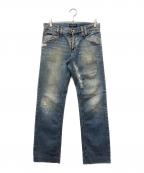 DOLCE & GABBANAドルチェ＆ガッバーナ）の古着「ワッペンリペア加工デニムパンツ」｜インディゴ