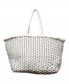 DRAGONドラゴン）の古着「レザーメッシュトートバッグ」｜ホワイト