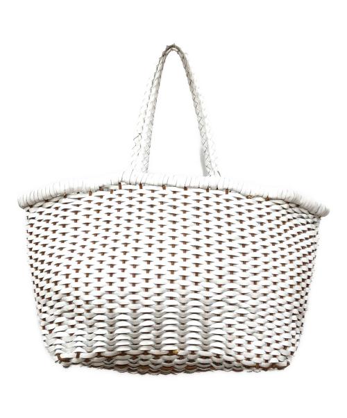 DRAGON（ドラゴン）DRAGON (ドラゴン) レザーメッシュトートバッグ ホワイト サイズ:下記参照の古着・服飾アイテム