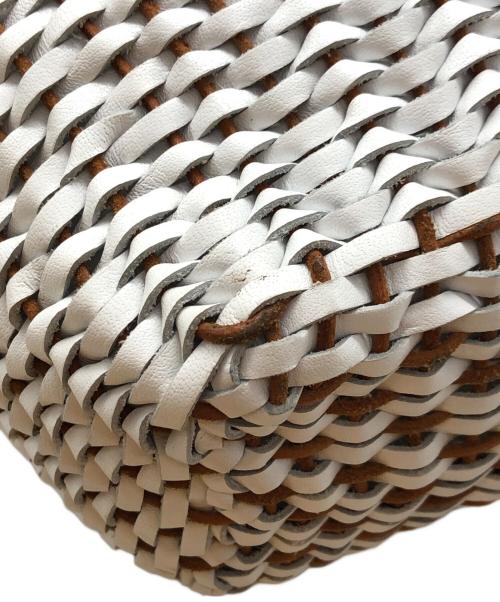 DRAGON（ドラゴン）DRAGON (ドラゴン) レザーメッシュトートバッグ ホワイト サイズ:下記参照の古着・服飾アイテム