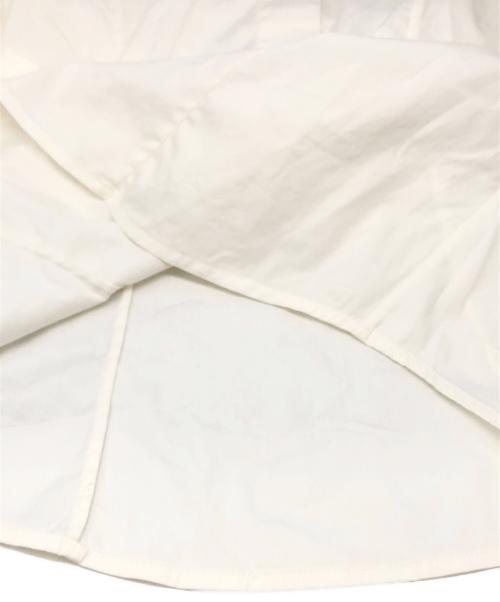 PRADA（プラダ）PRADA (プラダ) S/Sフリルスリーブストレッチシャツ ホワイト サイズ:38の古着・服飾アイテム
