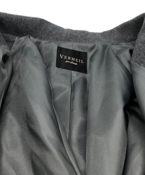 VERMEIL par iena（ヴェルメイユ パー イエナ）VERMEIL par iena (ヴェルメイユ パー イエナ) カシミヤ混ビーバーサイドスリットコート グレー サイズ:36の古着・服飾アイテム