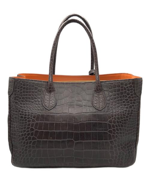 A.D.M.J.（エーディーエムジェイ）A.D.M.J. (エーディーエムジェイ) 型押しトートバッグ ブラウン サイズ:下記参照の古着・服飾アイテム