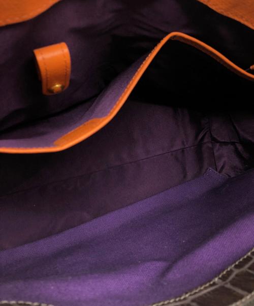 A.D.M.J.（エーディーエムジェイ）A.D.M.J. (エーディーエムジェイ) 型押しトートバッグ ブラウン サイズ:下記参照の古着・服飾アイテム