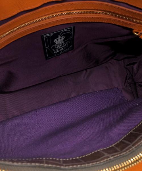 A.D.M.J.（エーディーエムジェイ）A.D.M.J. (エーディーエムジェイ) 型押しトートバッグ ブラウン サイズ:下記参照の古着・服飾アイテム