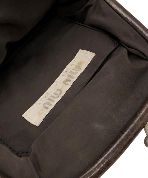 MIU MIU（ミュウミュウ）MIU MIU (ミュウミュウ) がま口ハンドバッグ ベージュ サイズ:下記参照の古着・服飾アイテム