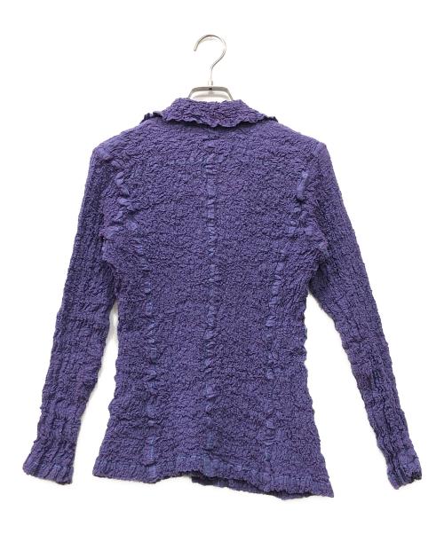 ISSEY MIYAKE（イッセイミヤケ）ISSEY MIYAKE (イッセイミヤケ) シワ加工ハイネックシャツ パープル サイズ:下記参照の古着・服飾アイテム